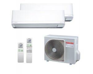 Мульти-сплит система Toshiba RAS-B10J2KVRG-E x 2 / RAS-2M18U2AVG-E mogilev-climatemontazh.by